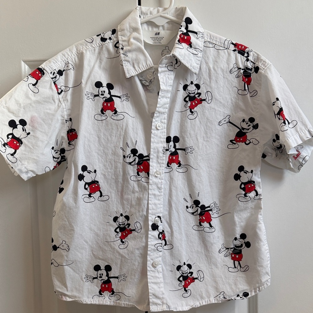 H&M Kids Mickey Mouse button up